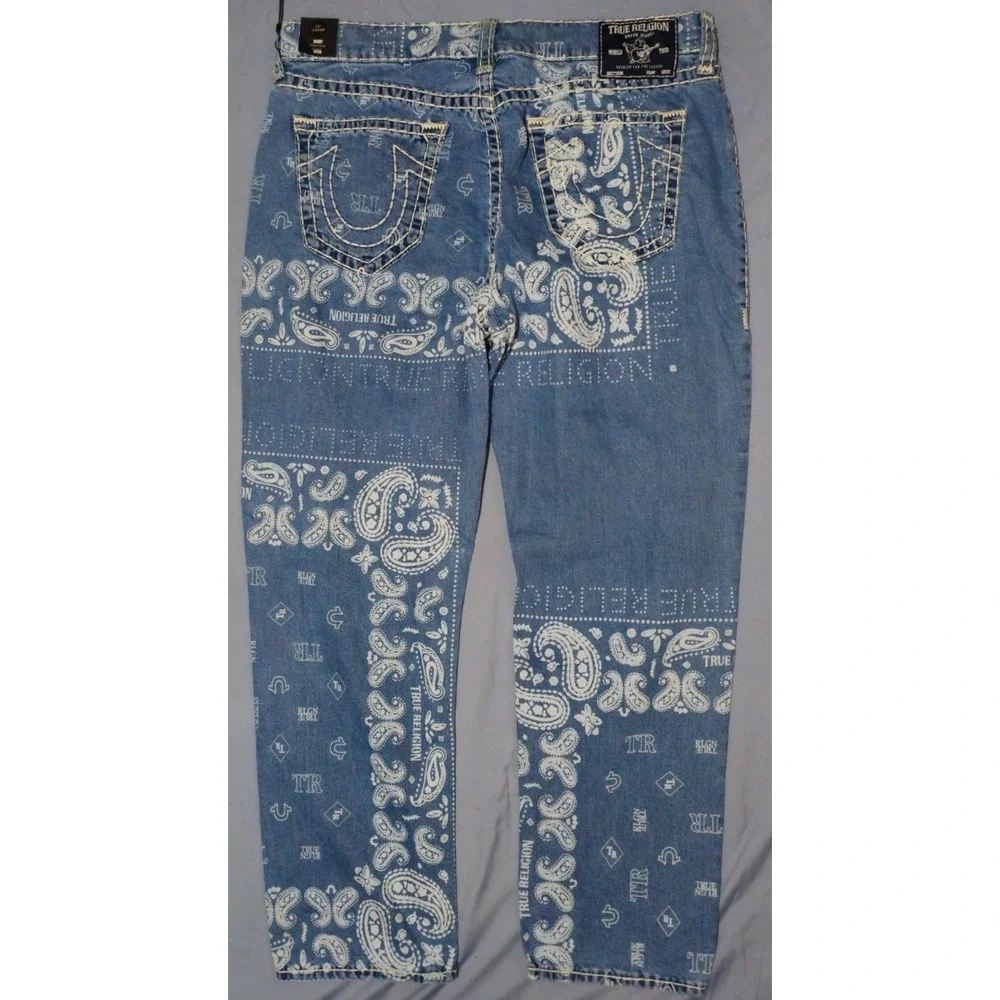 True Religion Men's Bobby Super T Discharge Bandana Sz 38W x 32L‎